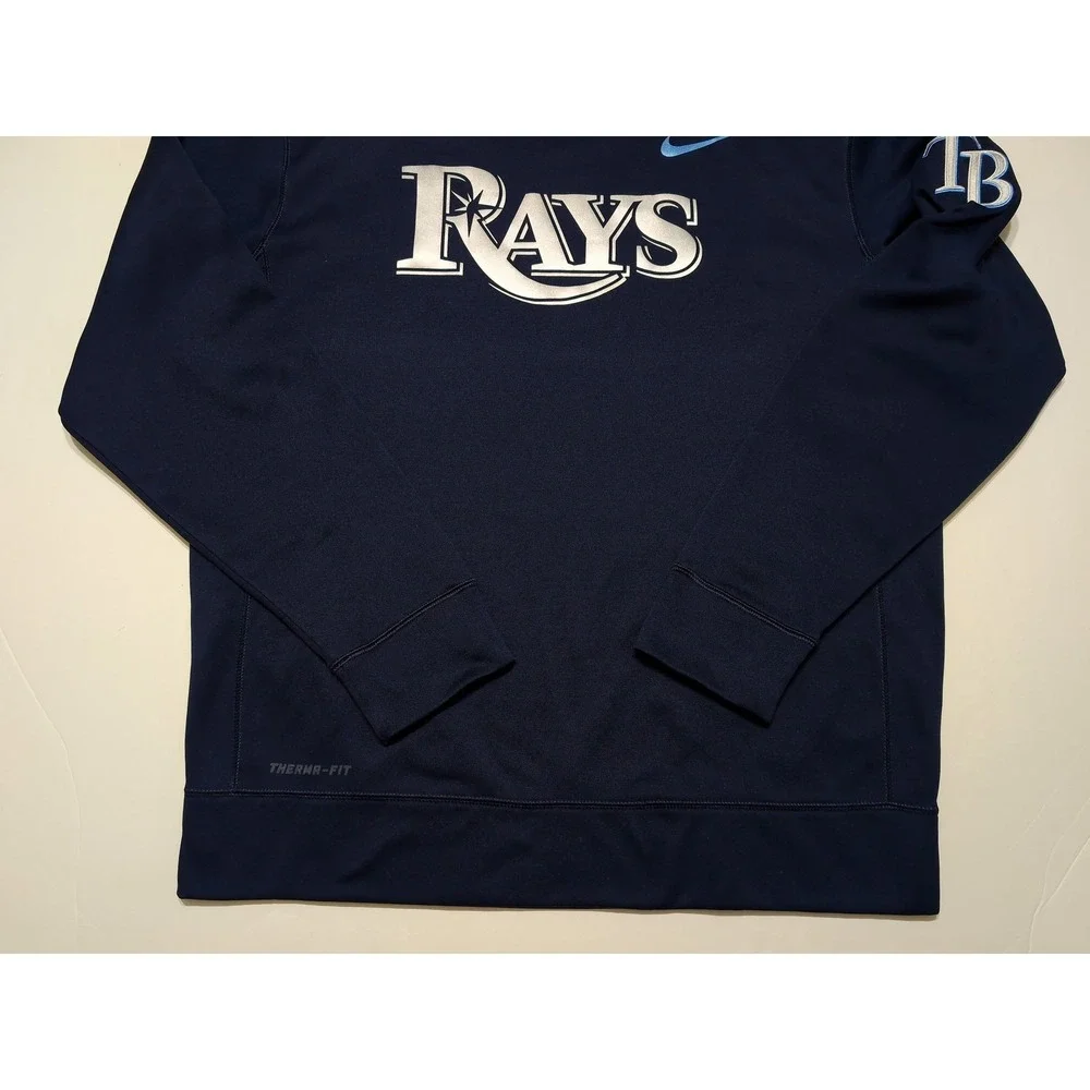 NIKE Tampa Bay Rays MLB Performance Sweatshirt Navy Blue Large L
